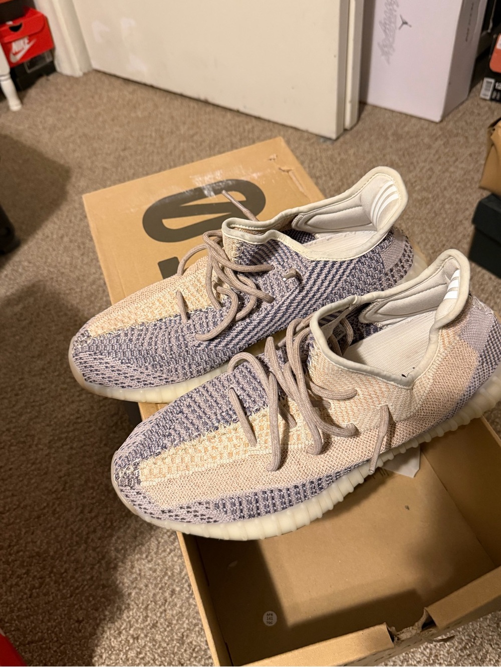 Boost 350 V2 Mens Sneakers - Cream/Gray